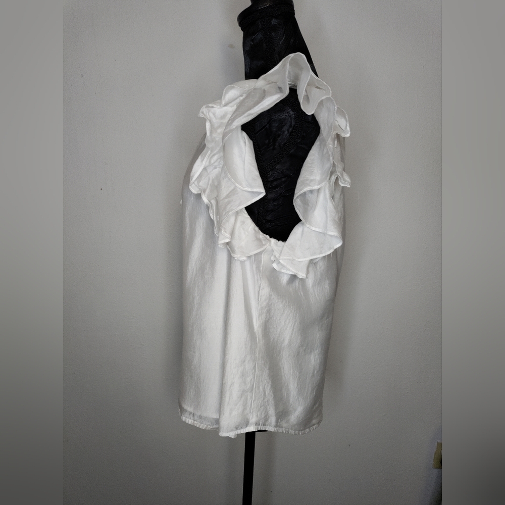 ANTONIO MELANI White Ruffle Blouse - Picture 3 of 7